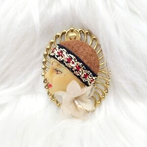 Vintage Flapper Girl Brooch